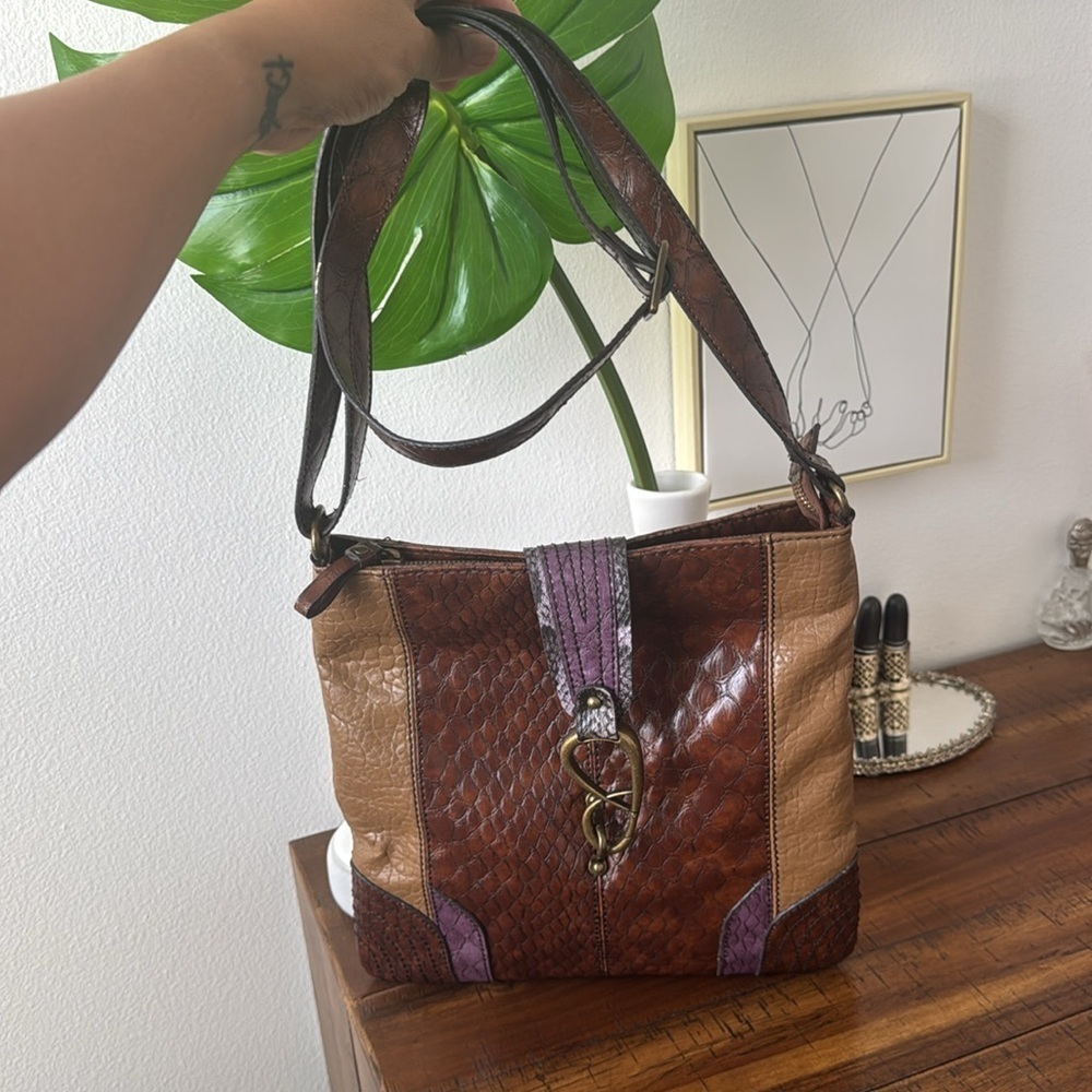 Jessica Simpson Brown and Purple crossbody Bag